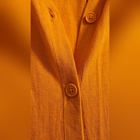 Womens Light Orange Long Sweater Cardigan - Picture 3 of 6